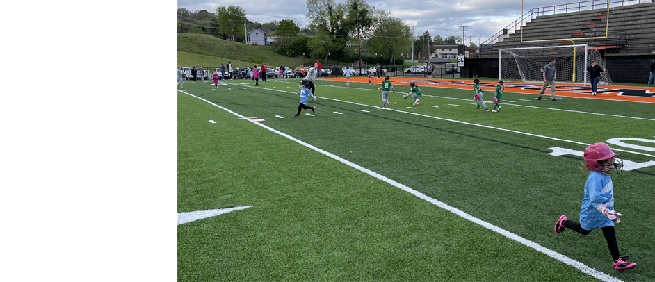 6U Playing on the High School Football Field